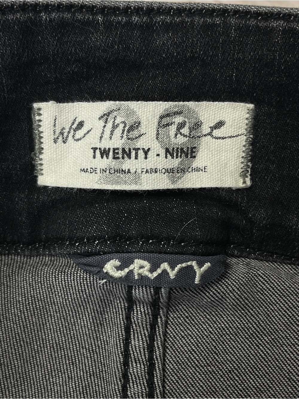 WE THE FREE CRVY charcoal gray lace-up high-waist skinny stretchy jeans, size 29 - Picture 2 of 16